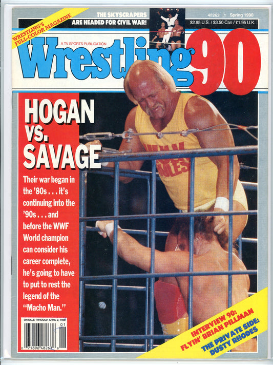 TV Sports Wrestling 90 Vintage Magazine (Spring 1990) Hulk Hogan vs. Randy Savage