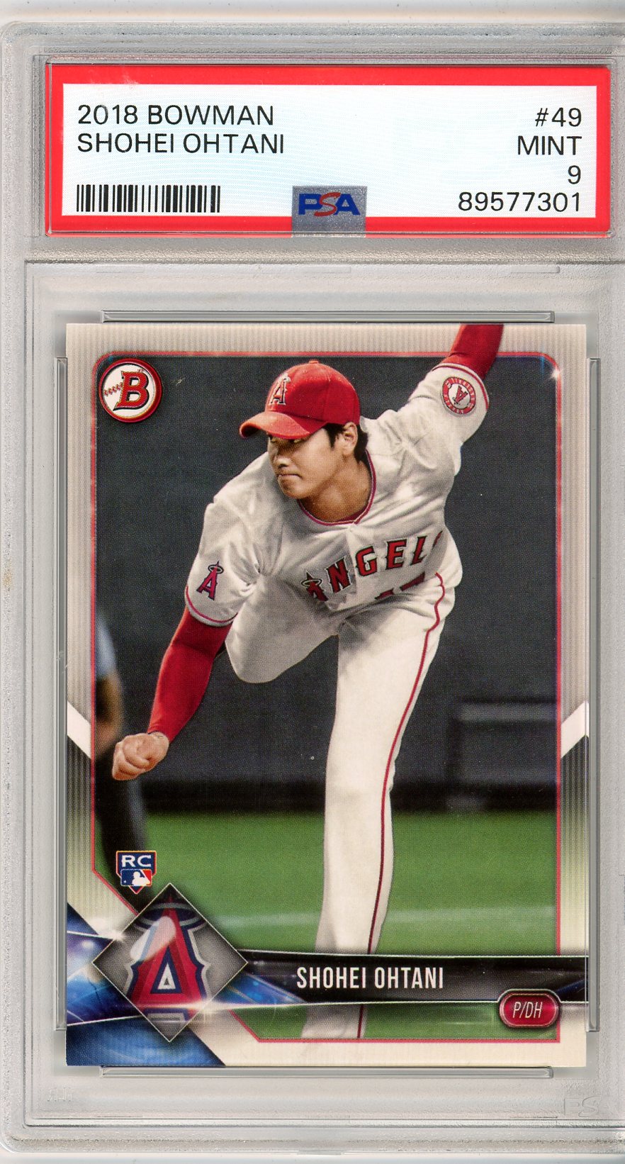 2018 Bowman Shohei Ohtani Graded Rookie Card #49 PSA 9