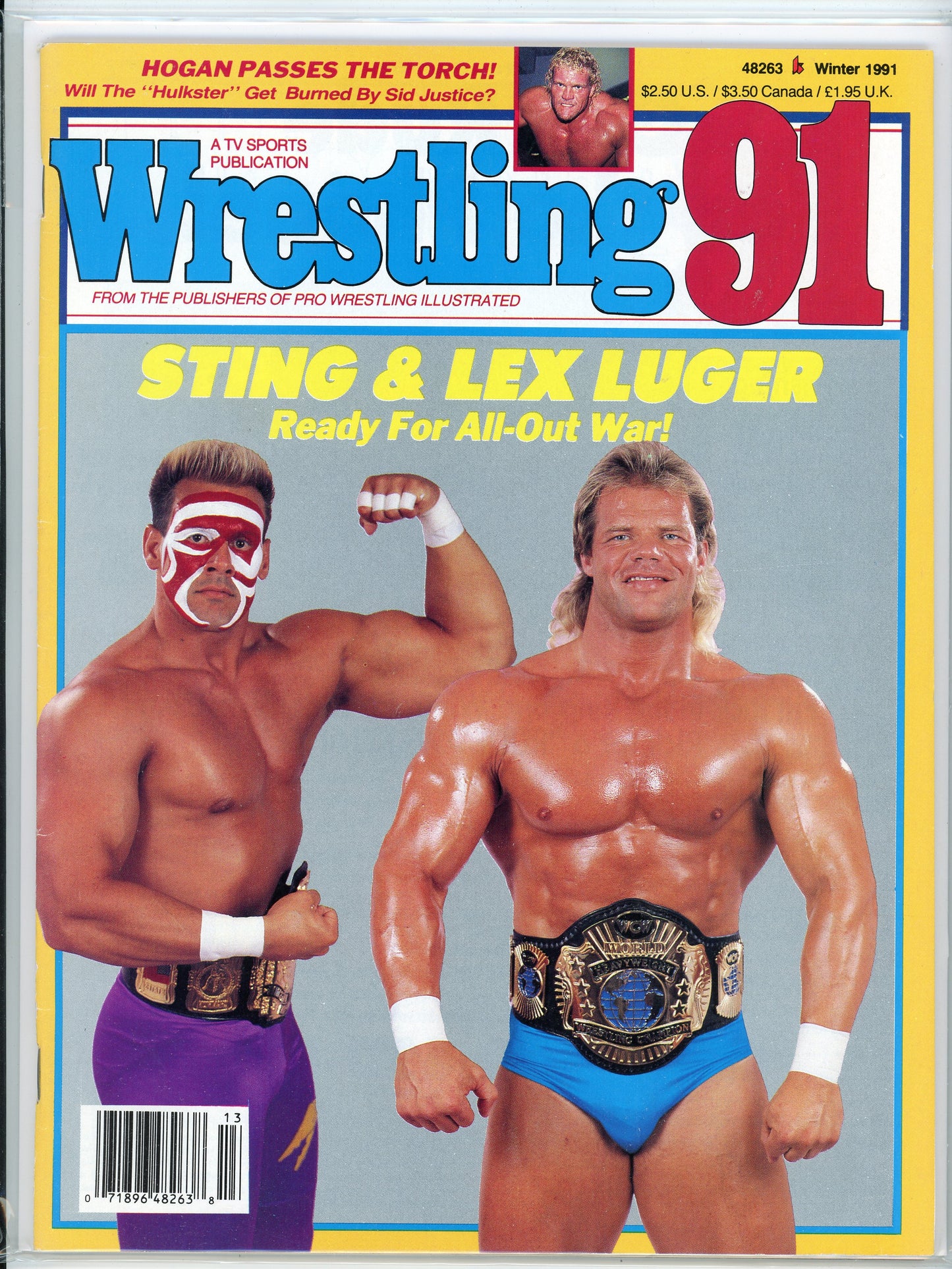 PWI TV Sports Wrestling 91 Vintage Magazine (Winter 1991) Sting, Lex Luger