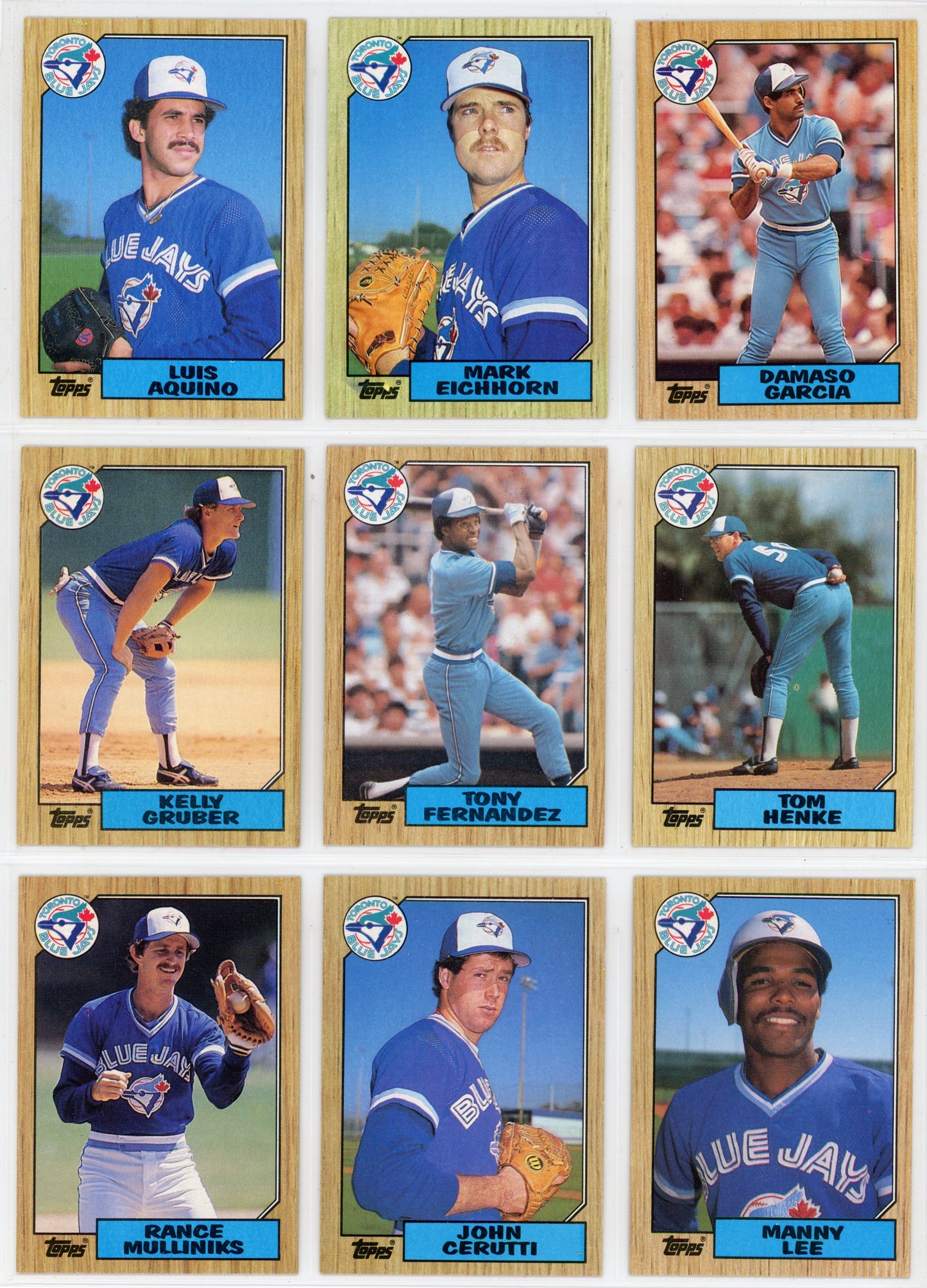 1987 Topps Vintage Toronto Blue Jays Team Set (28 Cards) No George Bell All Star