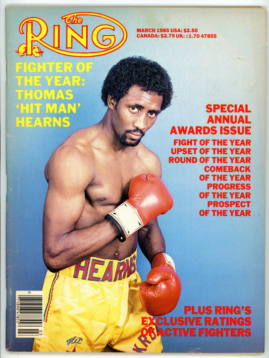 The Ring Vintage Boxing Magazine (March 1985) Thomas "Hit Man" Hearns Fighter of the Year