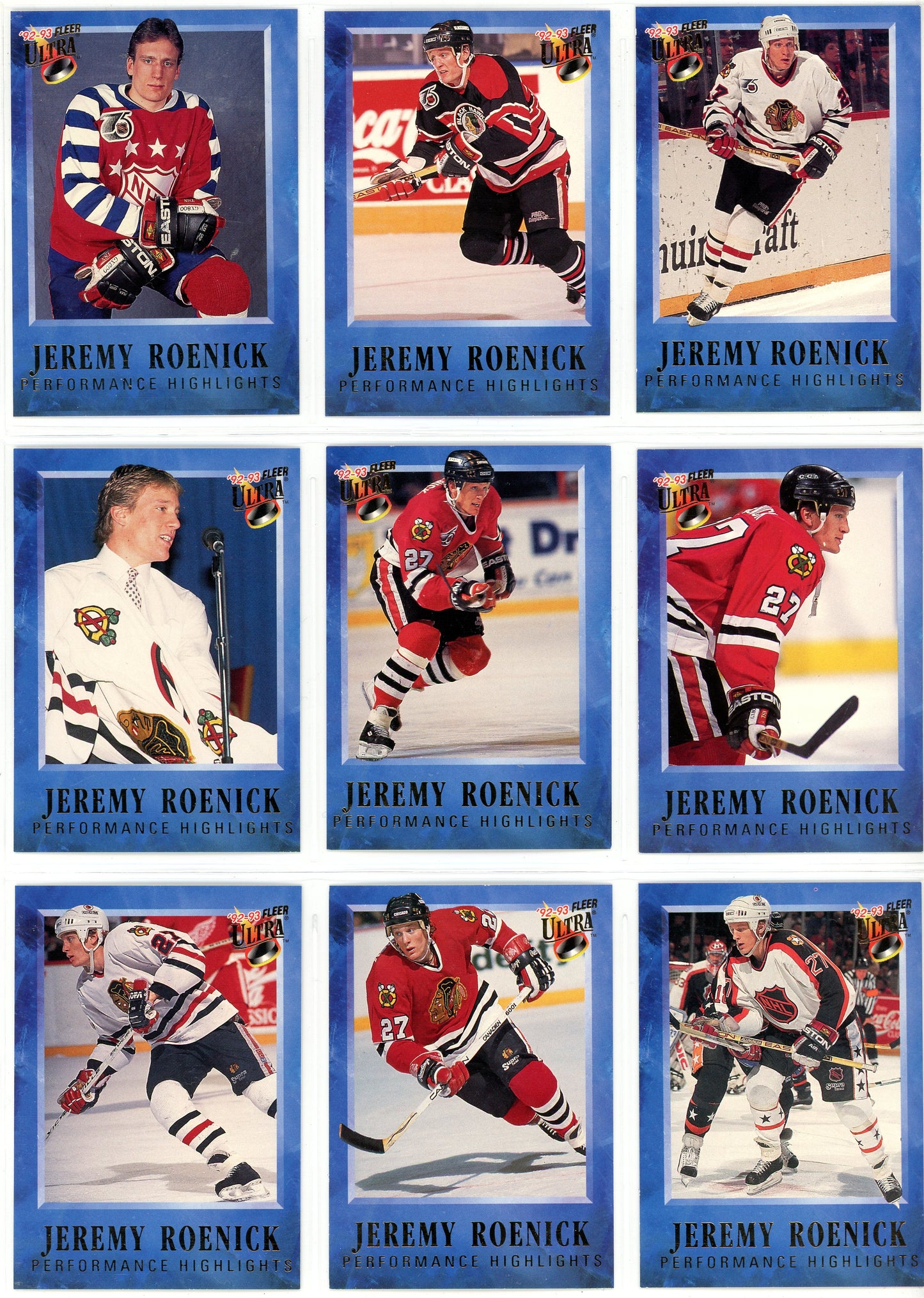 1992/93 Fleer Ultra Hockey Card Master Set (492 Cards)