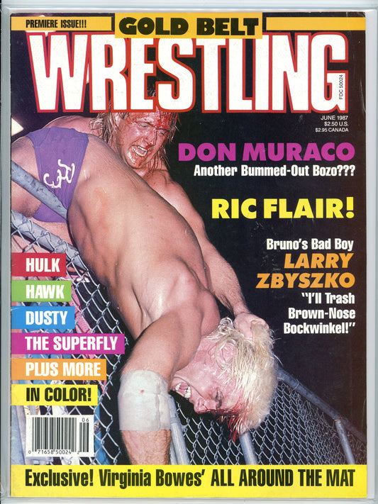 Gold Belt Wrestling Vintage Magazine (June, 1987) Don Muraco, Ric Flair