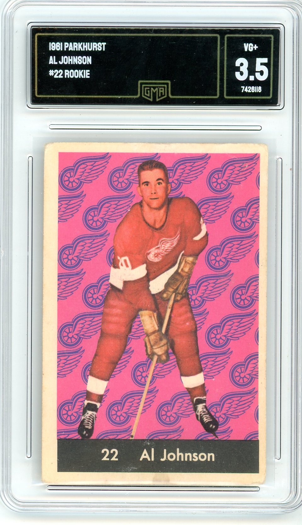 1961 Parkhurst Al Johnson Graded Rookie Card #22 GMA 3.5