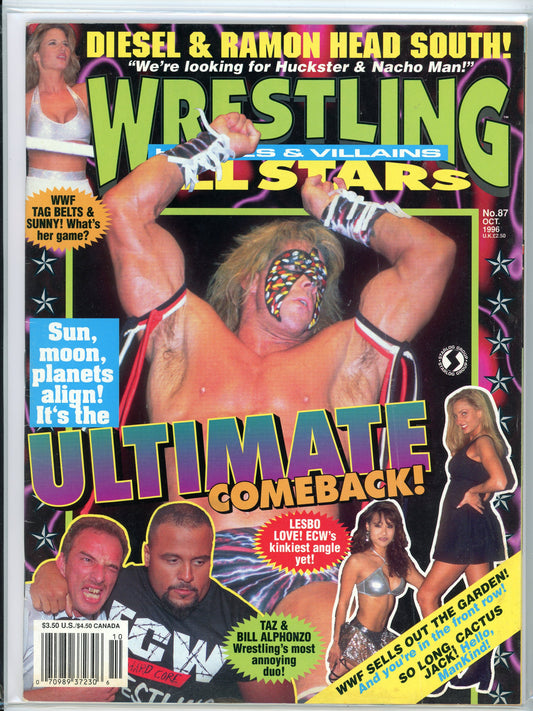 Wrestling All Stars Heroes & Villains Vintage Magazine (October, 1996) The Ultimate Warrior