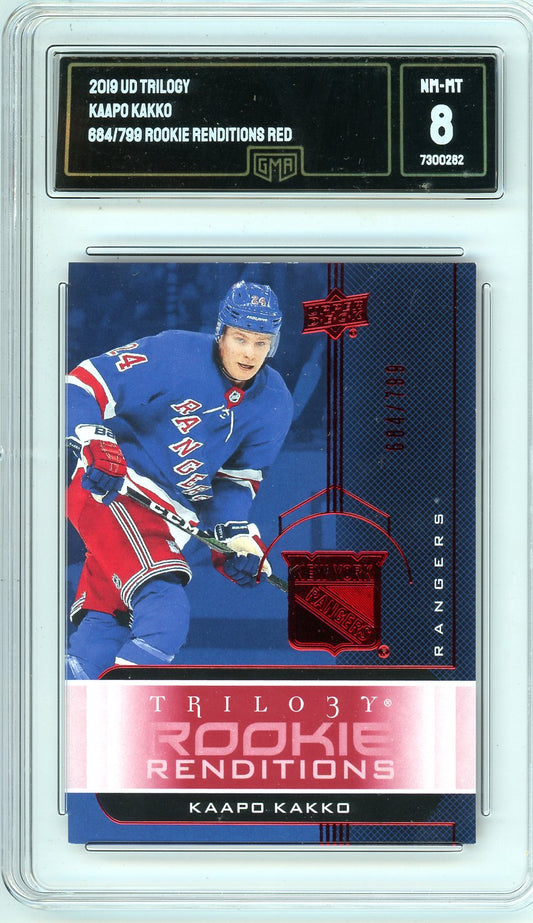 2019 Upper Deck Trilogy Kaapo Kakko Graded Rookie Card 684/799 GMA 8