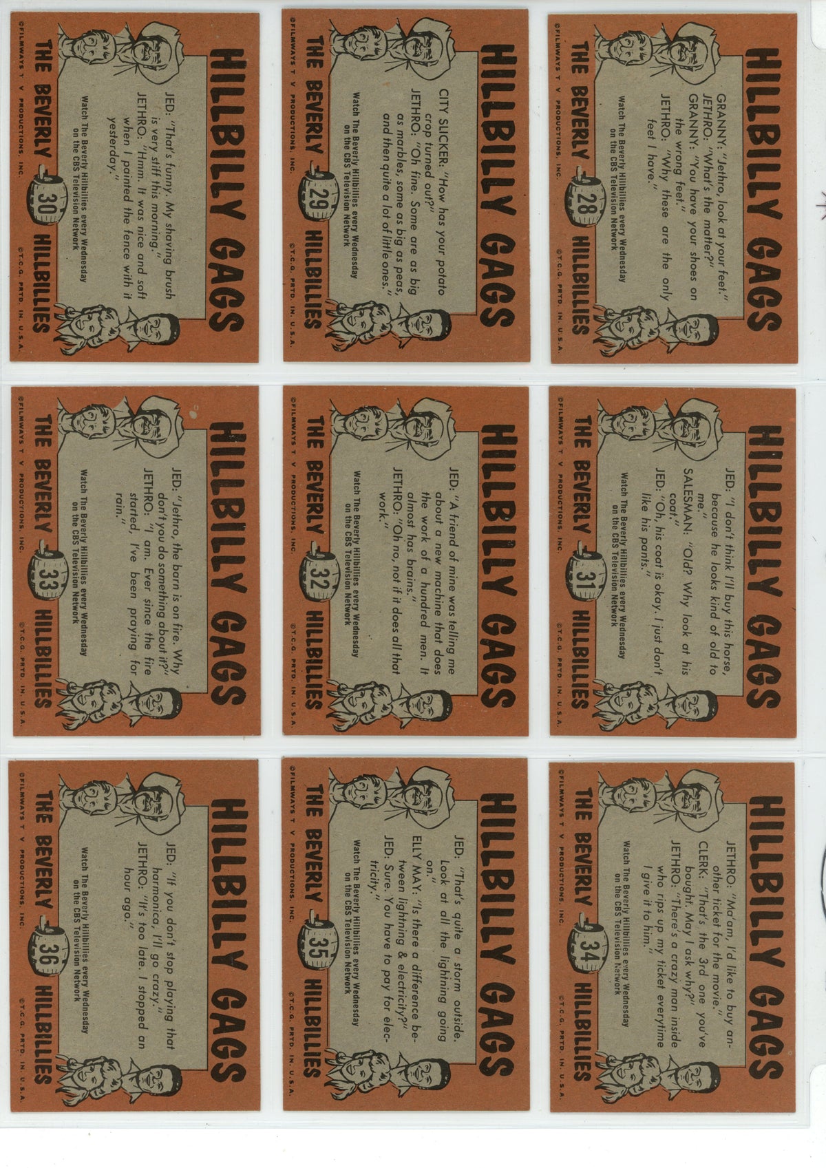 1963 Topps The Beverly Hillbillies Trading Card Complete Set (66 Cards) VG/EX Condition