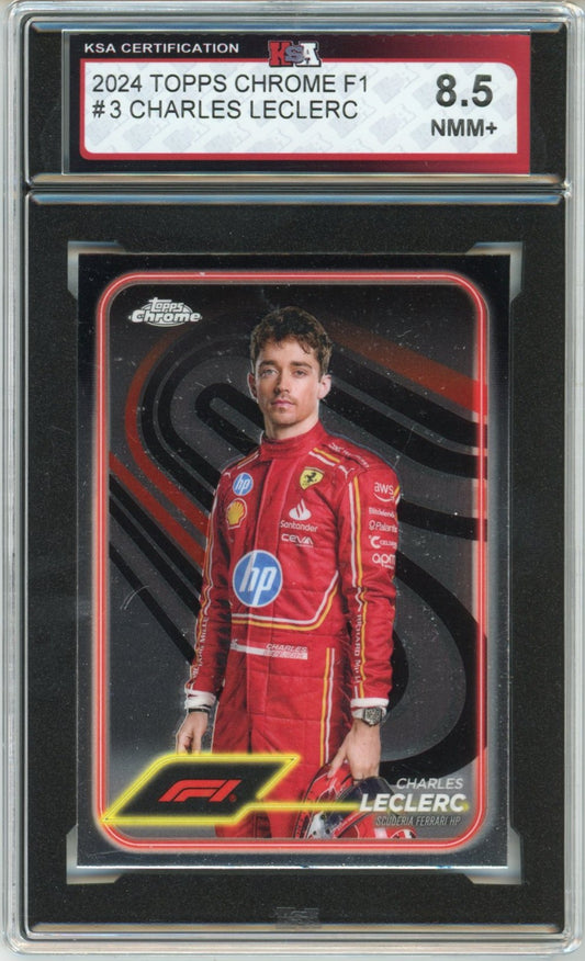 2024 Topps Chrome F1 Charles Leclerc Graded Card #3 KSA 8.5
