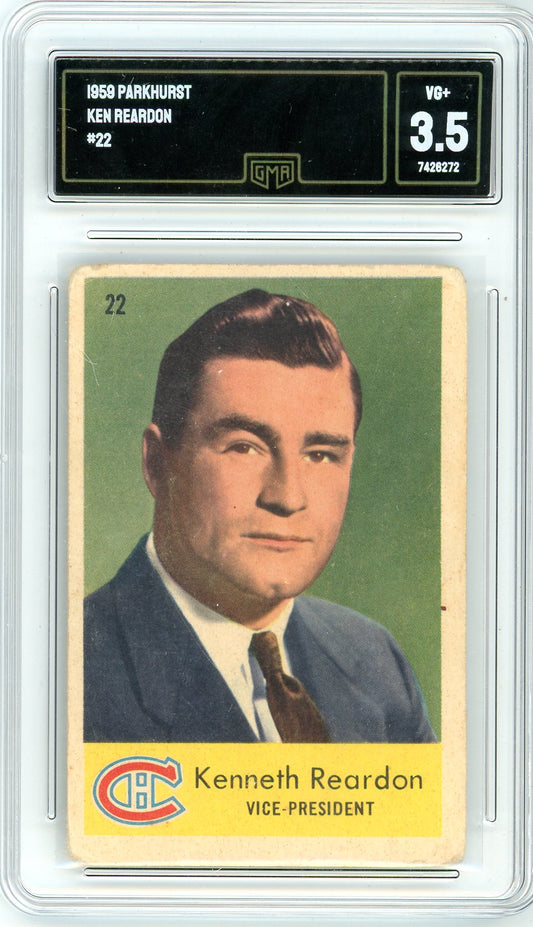 1959 Parkhurst Ken Reardon Graded Card #22 GMA 3.5