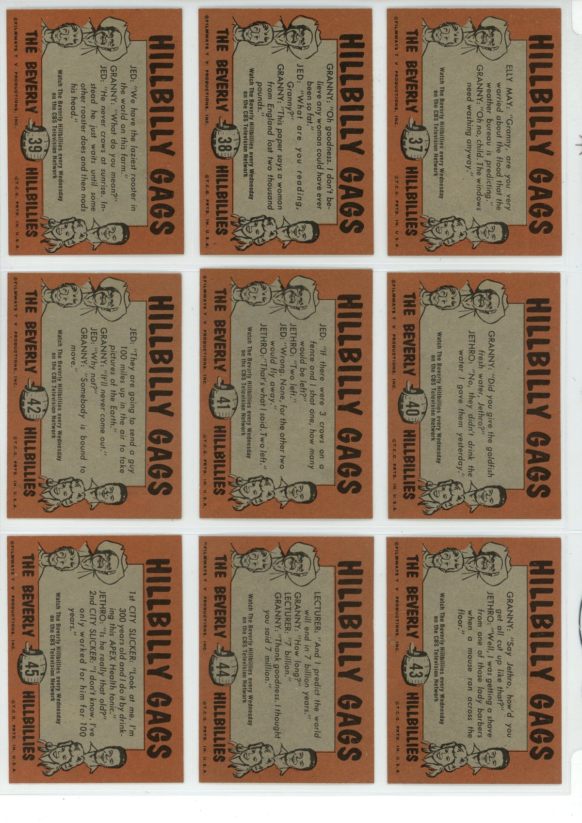 1963 Topps The Beverly Hillbillies Trading Card Complete Set (66 Cards) VG/EX Condition