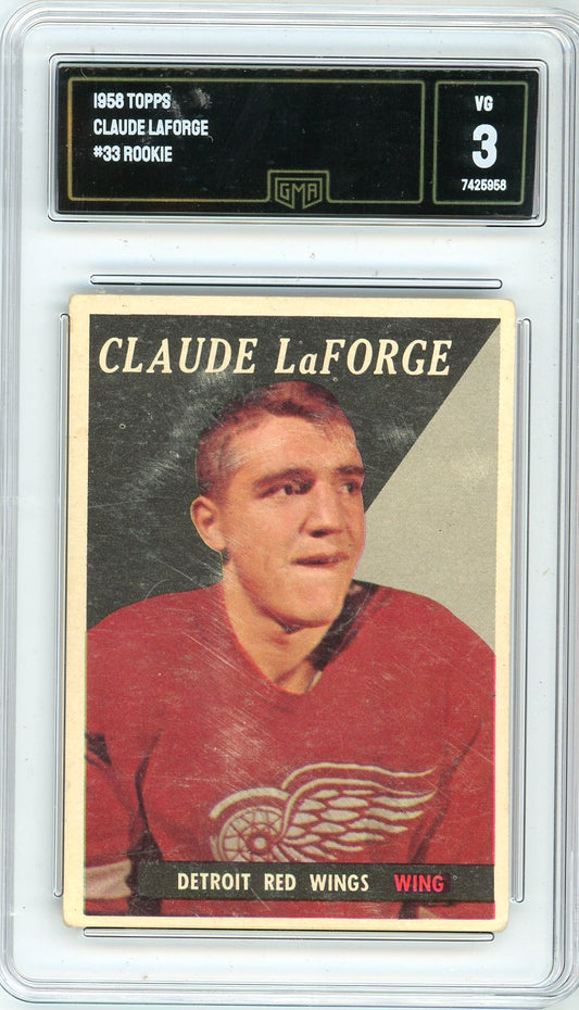 1958 Topps Claude LaForge Graded Rookie Card #33 GMA 3