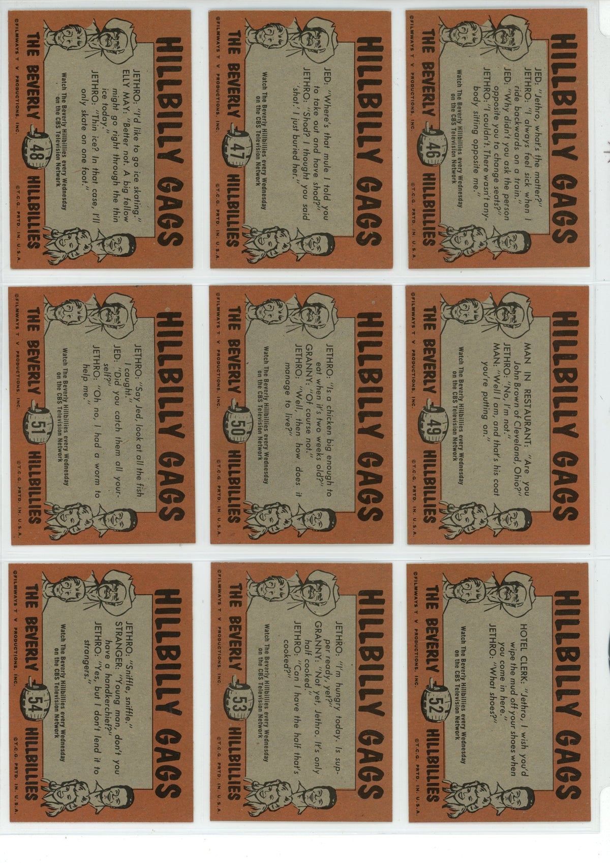 1963 Topps The Beverly Hillbillies Trading Card Complete Set (66 Cards) VG/EX Condition