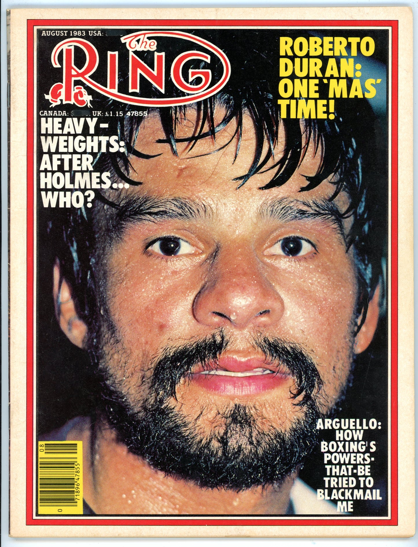 The Ring Vintage Boxing Magazine (August 1983) Roberto Duran Cover