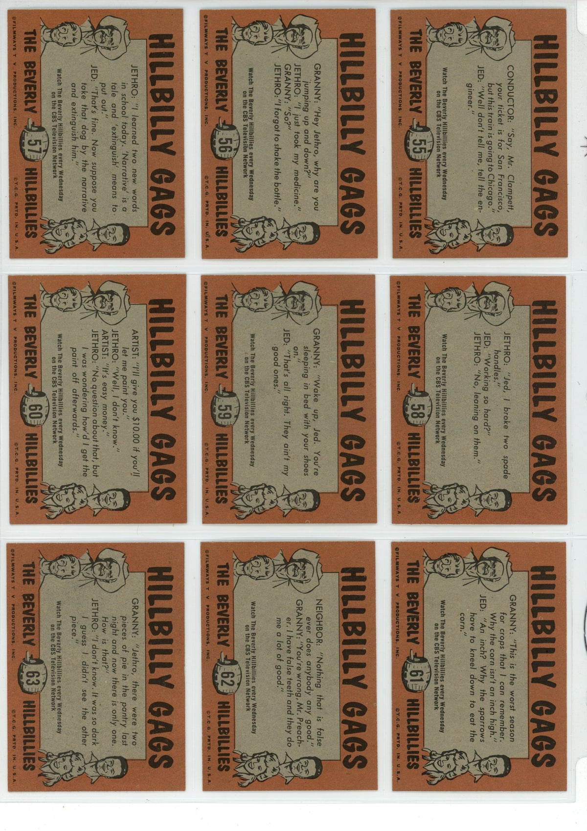 1963 Topps The Beverly Hillbillies Trading Card Complete Set (66 Cards) VG/EX Condition