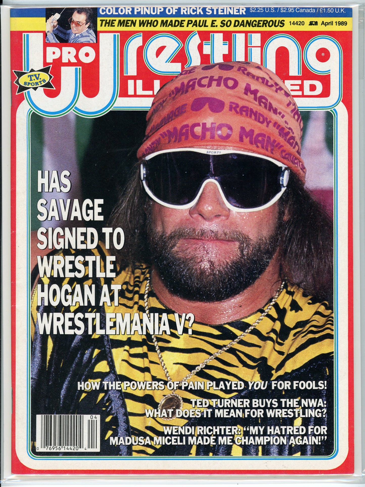 Pro Wrestling Illustrated Vintage Magazine (April, 1989) "Macho Man" Randy Savage