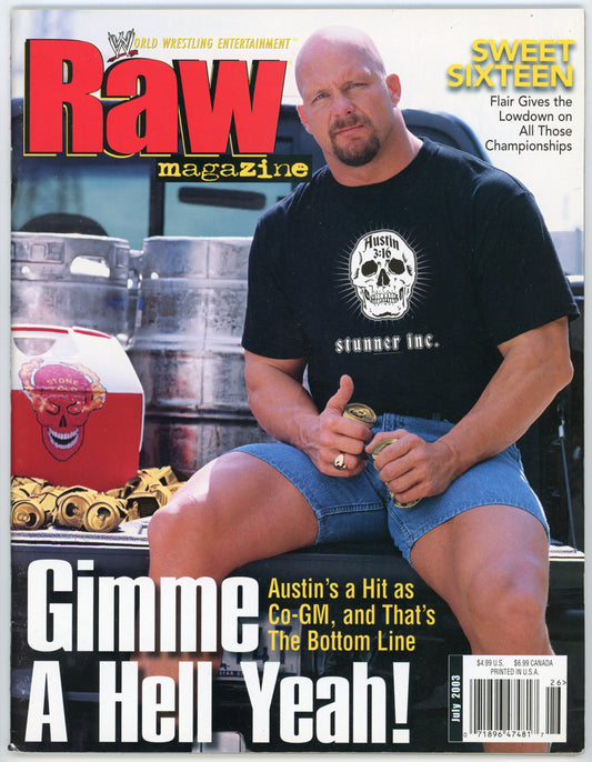 WWE Raw Vintage Wrestling Magazine (July 2003) "Stone Cold" Steve Austin Cover