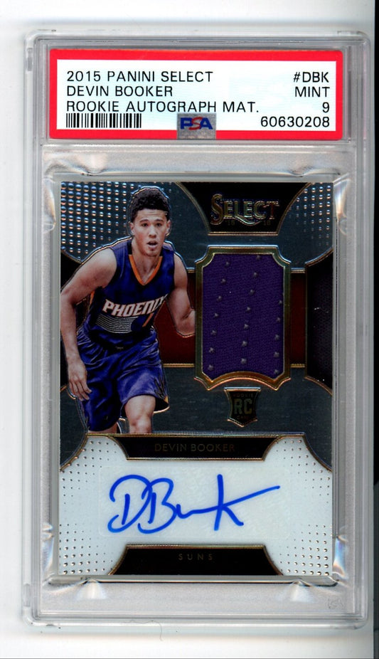 2015 Panini Select Devin Booker Rookie Autograph Materials PSA 9 - Only 125 Made!