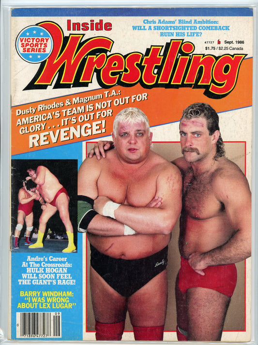 Inside Wrestling Vintage Magazine (September, 1986) Dusty Rhodes and Magnum T.A.