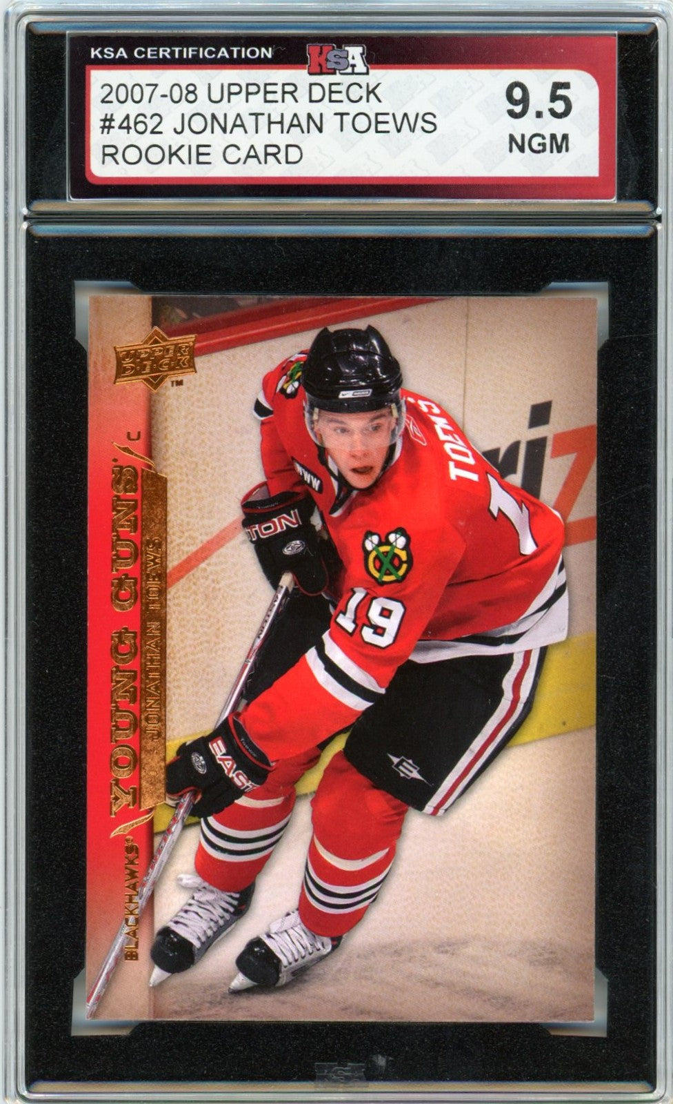 2007/08 Upper Deck Jonathan Toews Graded Rookie Card #462 KSA 9.5
