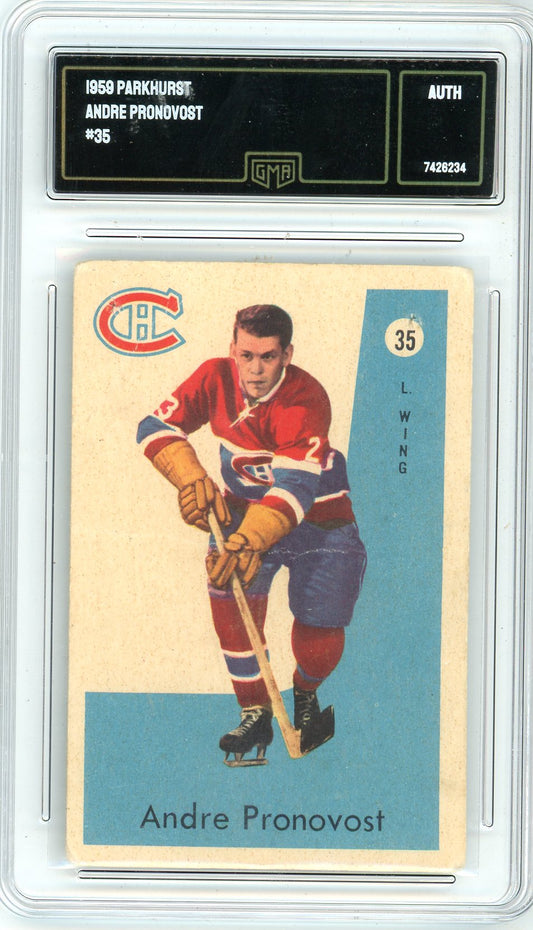 1959 Parkhurst Andre Pronovost Graded Card #35 GMA Authenticated