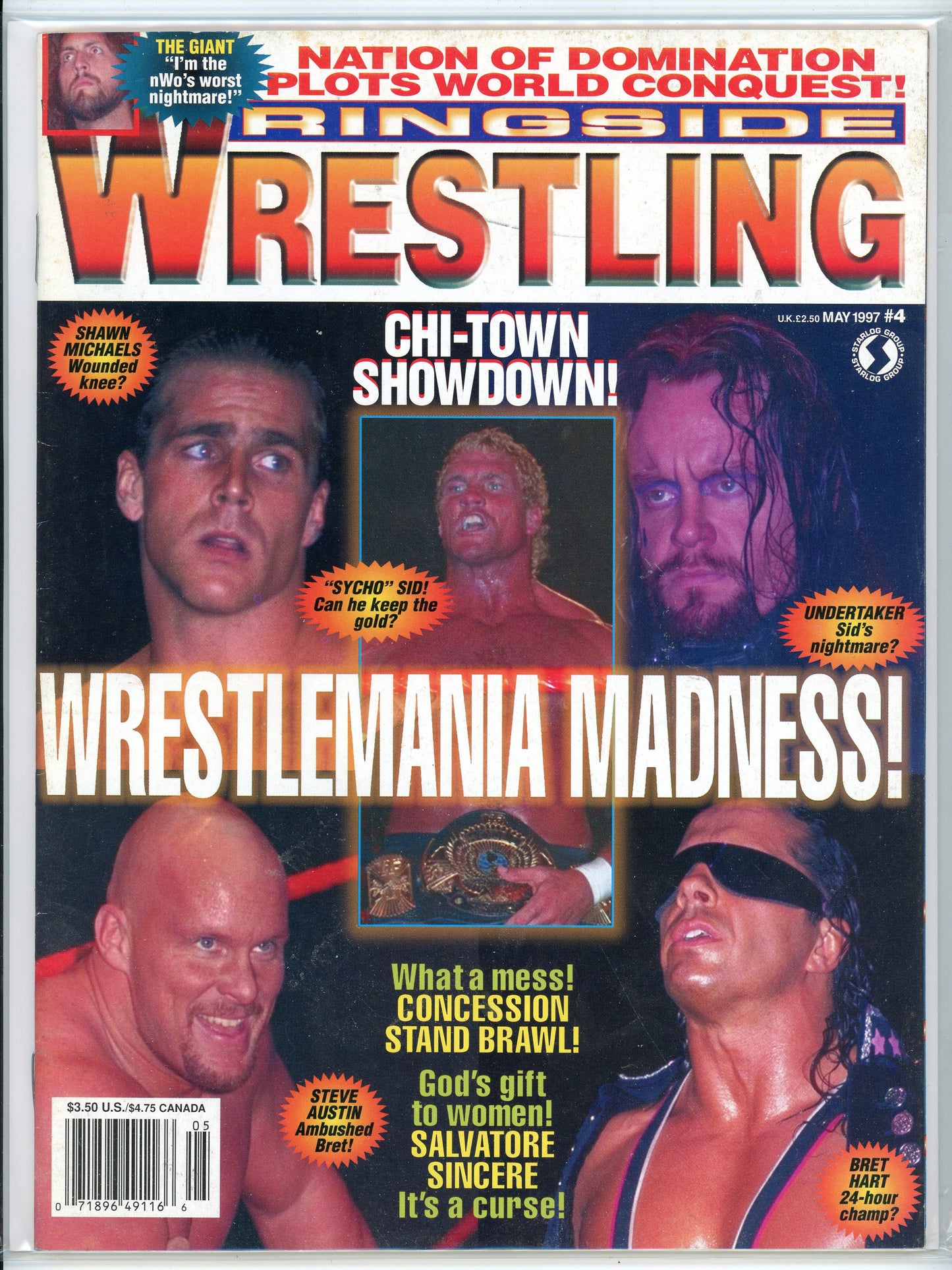 Ringside Wrestling Vintage Magazine (May, 1997) Shawn Michaels, Undertaker