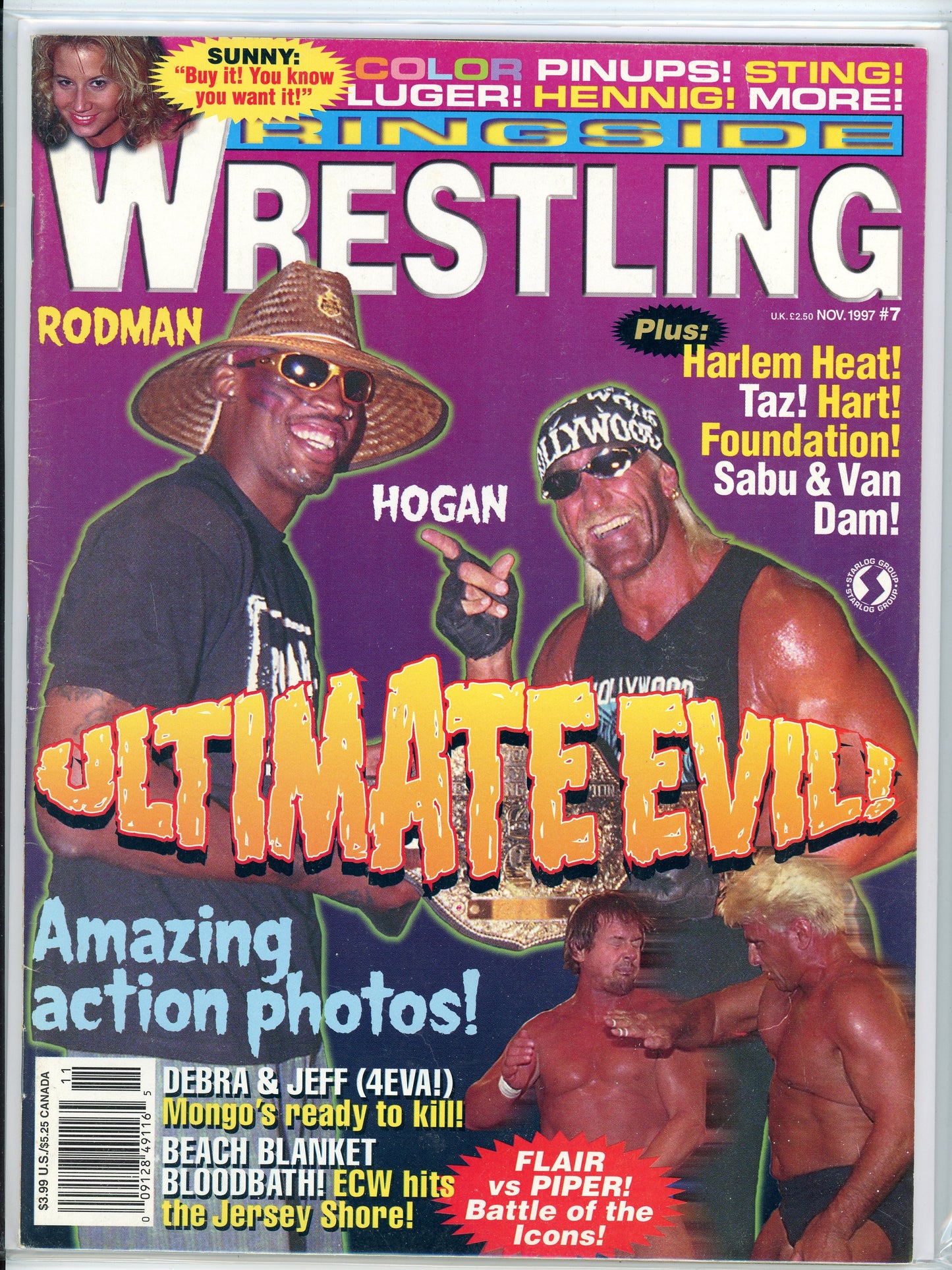 Ringside Wrestling Vintage Magazine (November, 1997) Dennis Rodman, Hulk Hogan