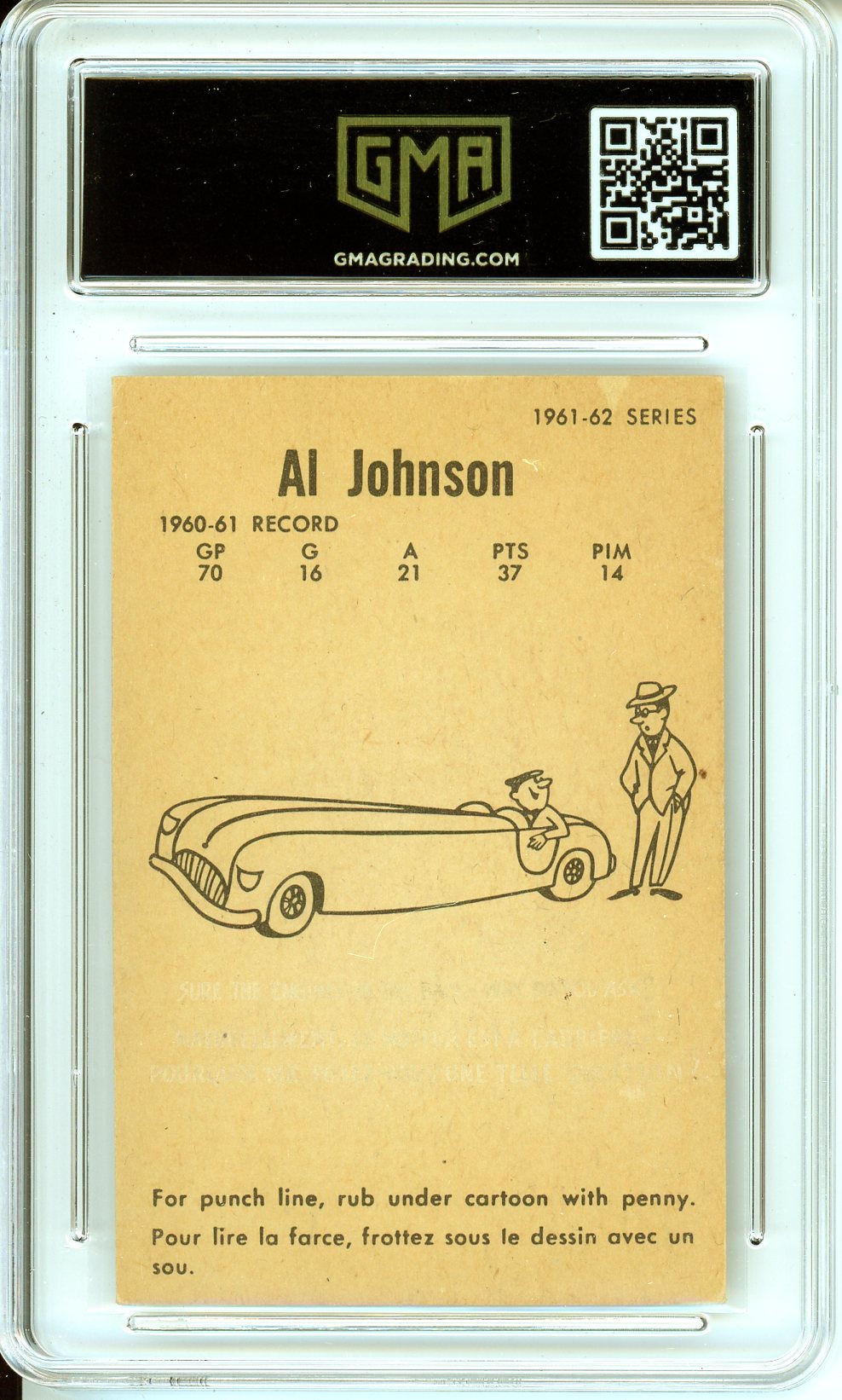 1961 Parkhurst Al Johnson #22 Rookie Card GMA 6