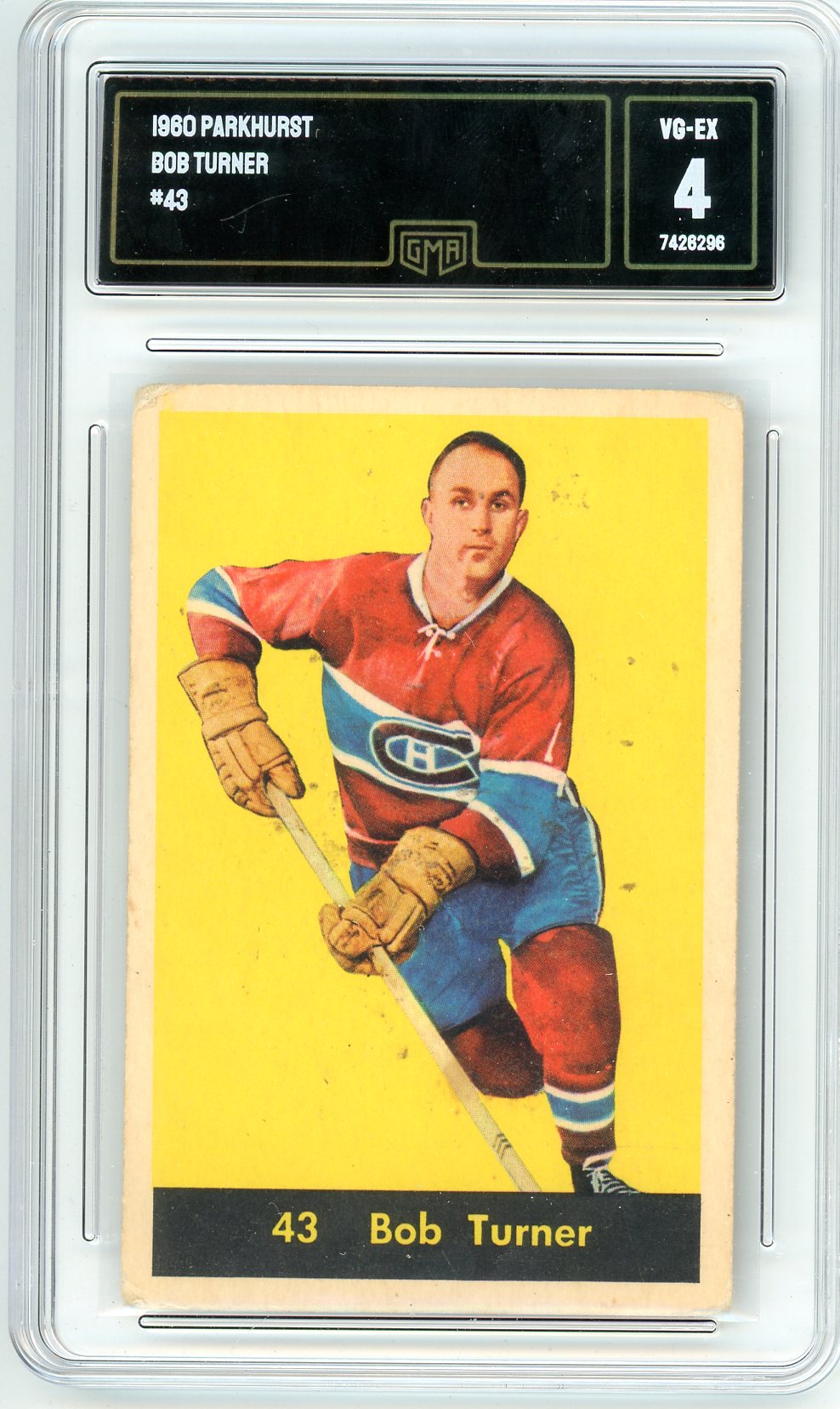 1960 Parkhurst Bob Turner Graded Card #43 GMA 4