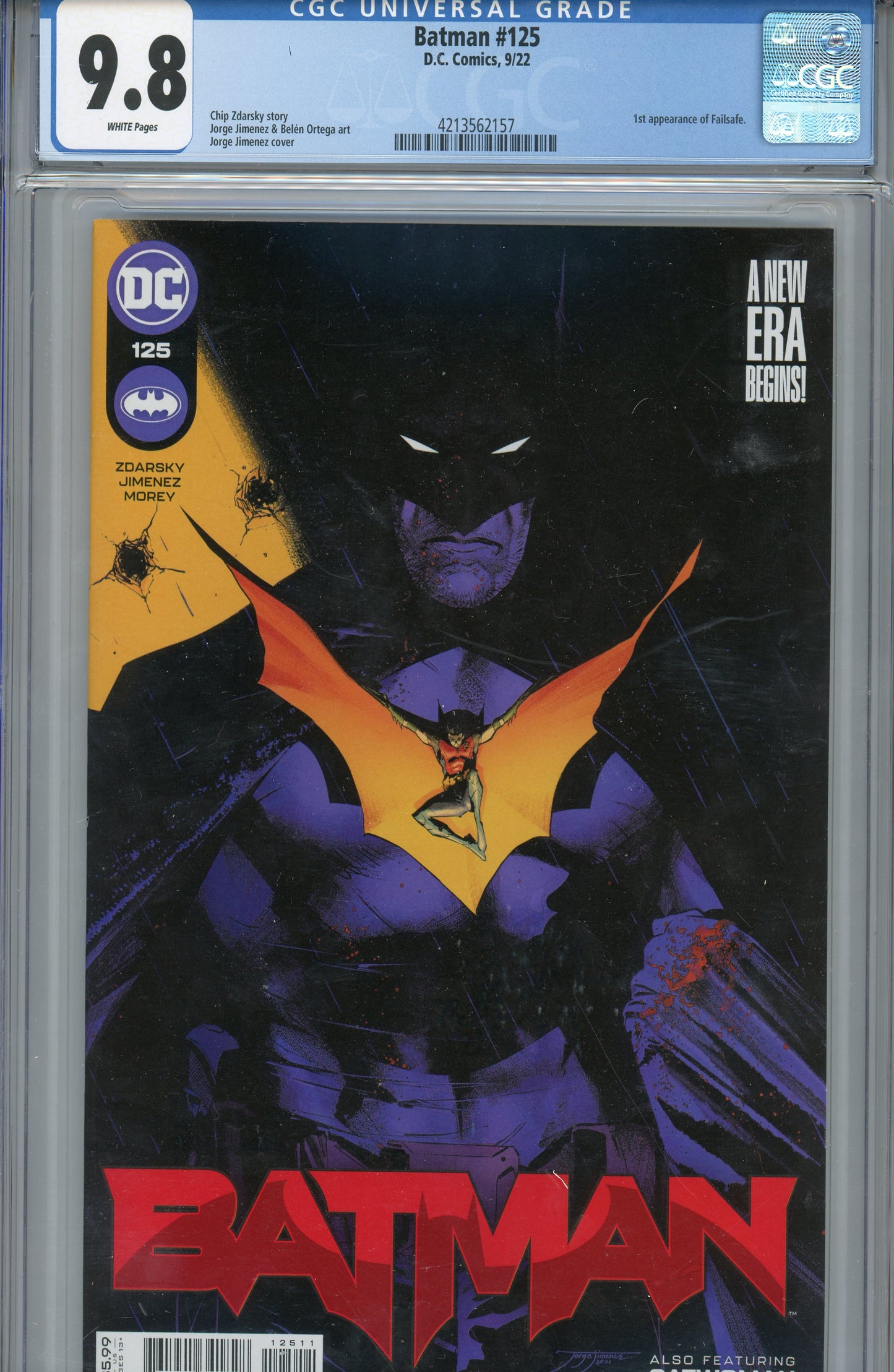 2022 DC Comics Batman #125 Graded Comic Book CGC 9.8 1st Failsafe Appearance *READ*