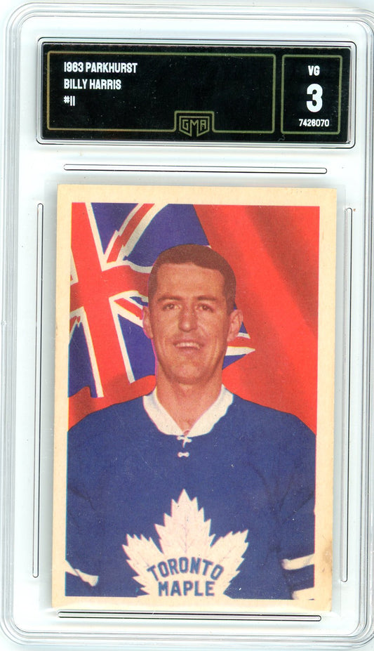 1963 Parkhurst Billy Harris Graded Card #11 GMA 3