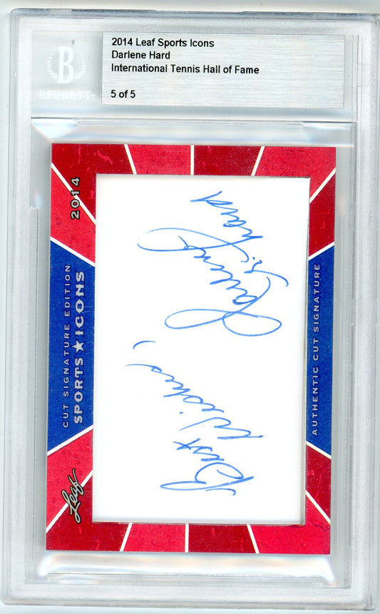 2014 Leaf Sports Icons Darlene Hard Cut Signature Graded Autograph Card BGS /5