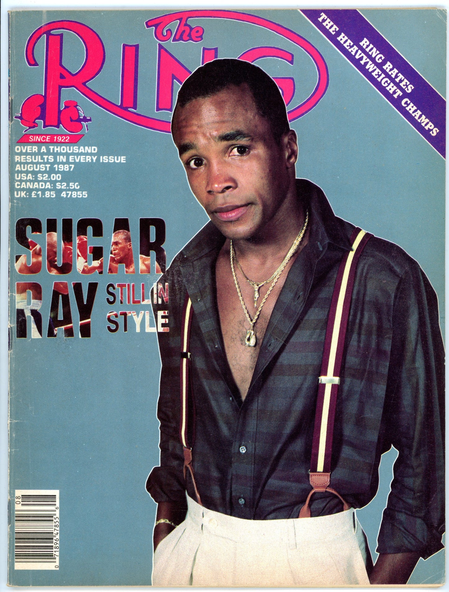 The Ring Vintage Boxing Magazine (August 1987) Sugar Ray Leonard