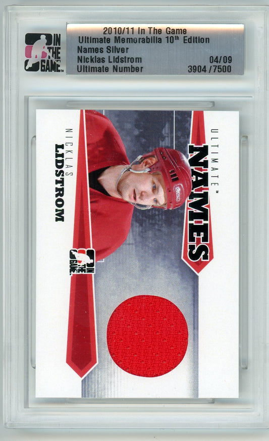 2010/11 In The Game Nicklas Lidstrom 10th Edition Graded Jersey Card ITG