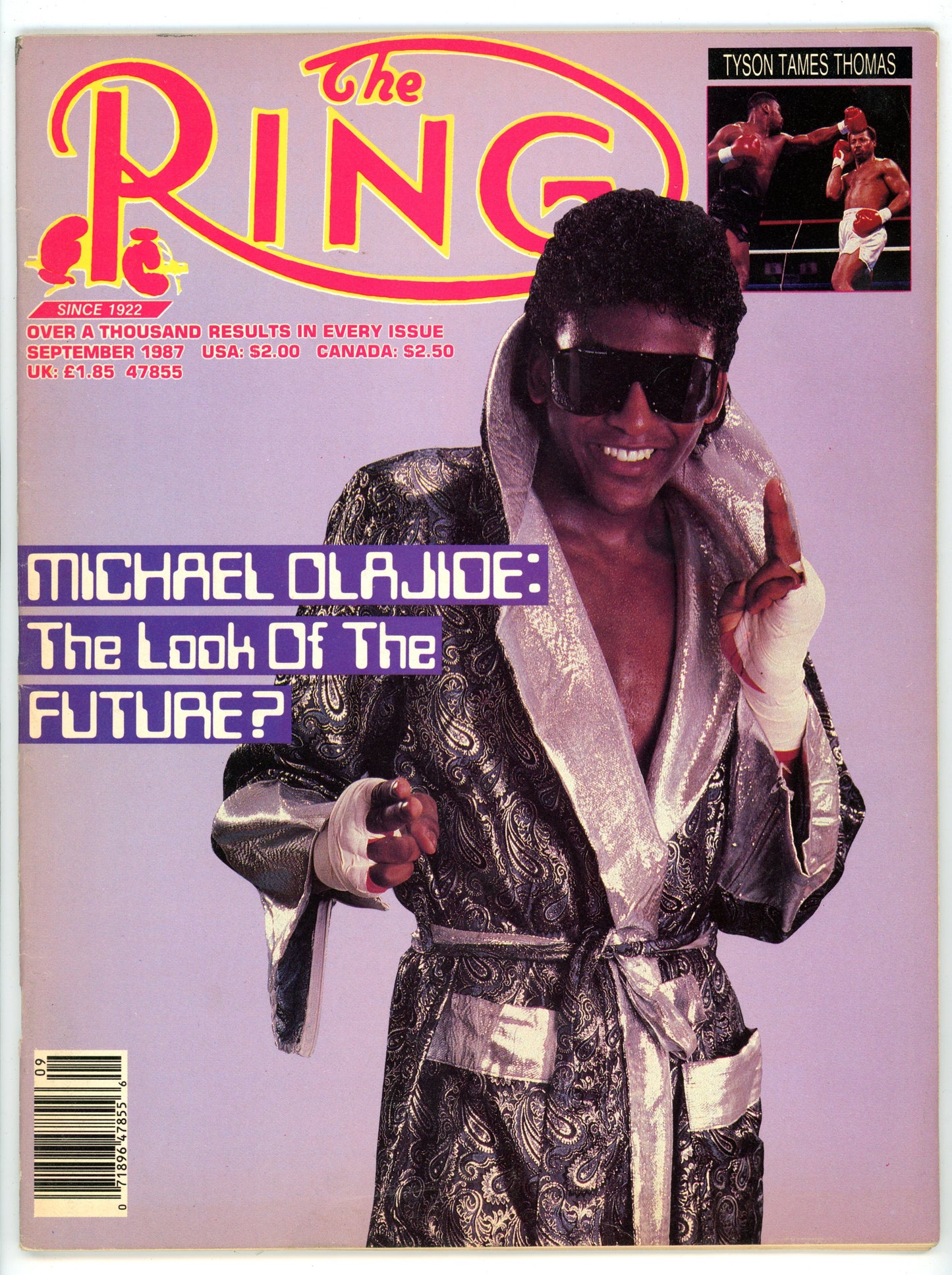 The Ring Vintage Boxing Magazine (September 1987) Michael Olajide Cover