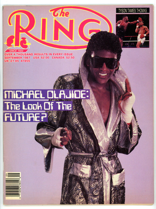 The Ring Vintage Boxing Magazine (September 1987) Michael Olajide Cover