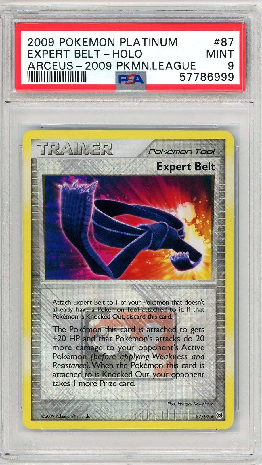 2009 Pokemon Platinum Expert Belt Holographic Graded Pokemon Card #87 PSA 9