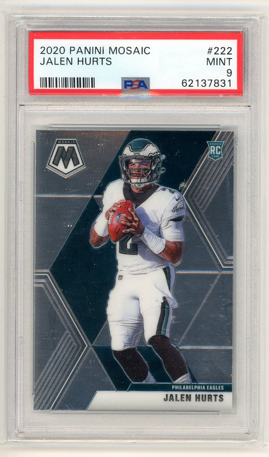 2020 Panini Mosaic Jalen Hurts Graded Rookie Card PSA 9