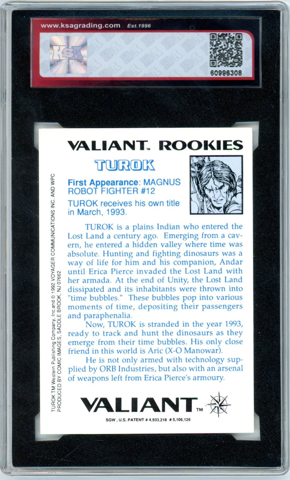 1992 Comic Images Unity Turok Valiant Rookies Chromium Graded Card KSA 9