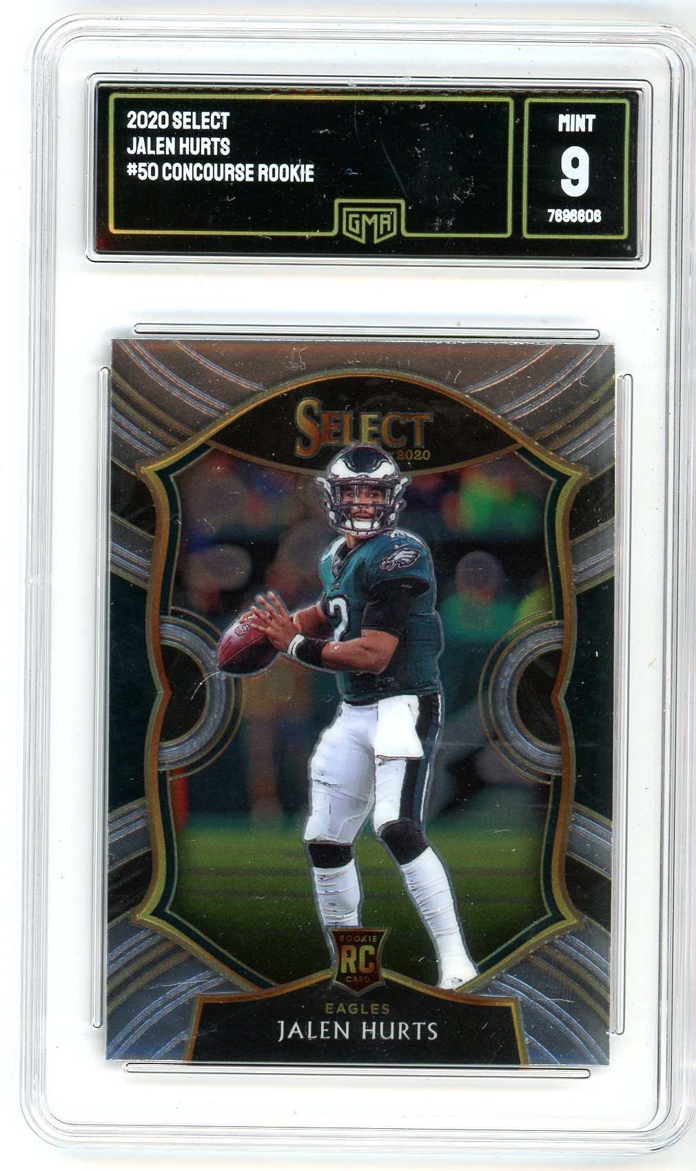 2020 Select Jalen Hurts Concourse Graded Rookie Card #50 GMA 9