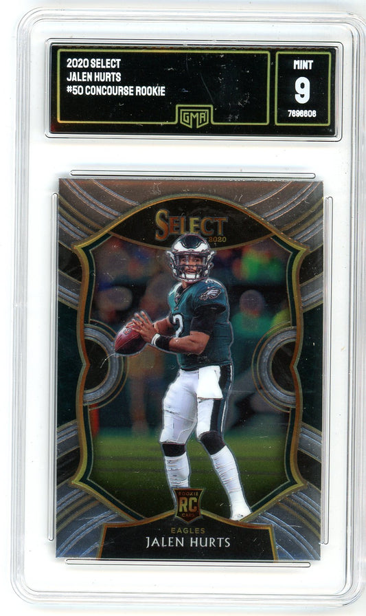 2020 Select Jalen Hurts Concourse Graded Rookie Card #50 GMA 9