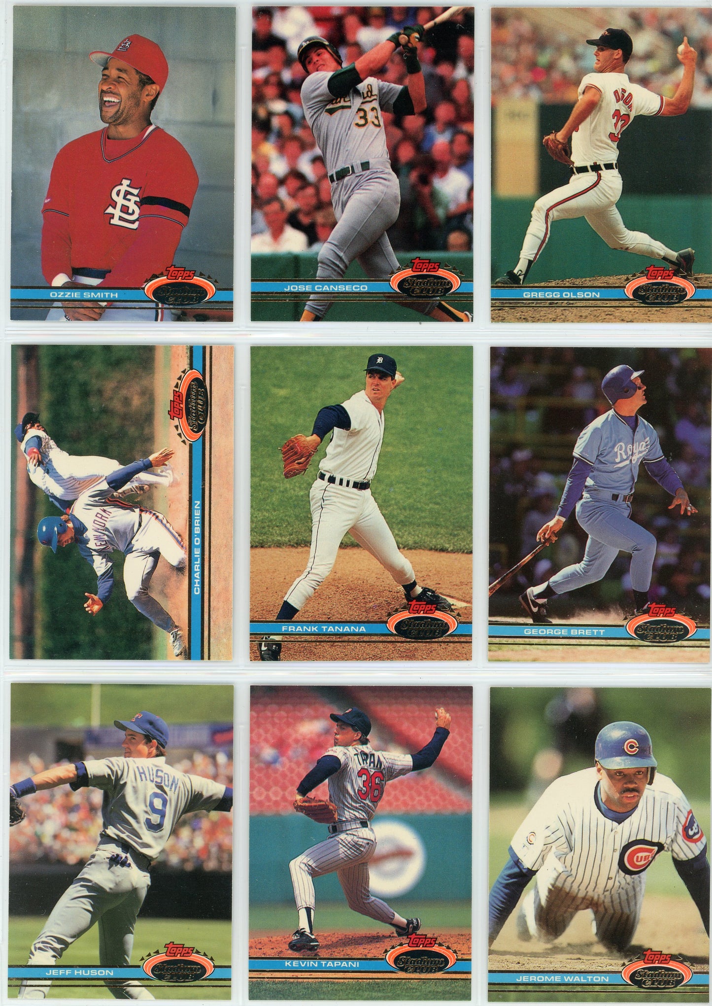 1991 Topps Stadium Club MLB Baseball Card Series 1 Set (300 Cards)