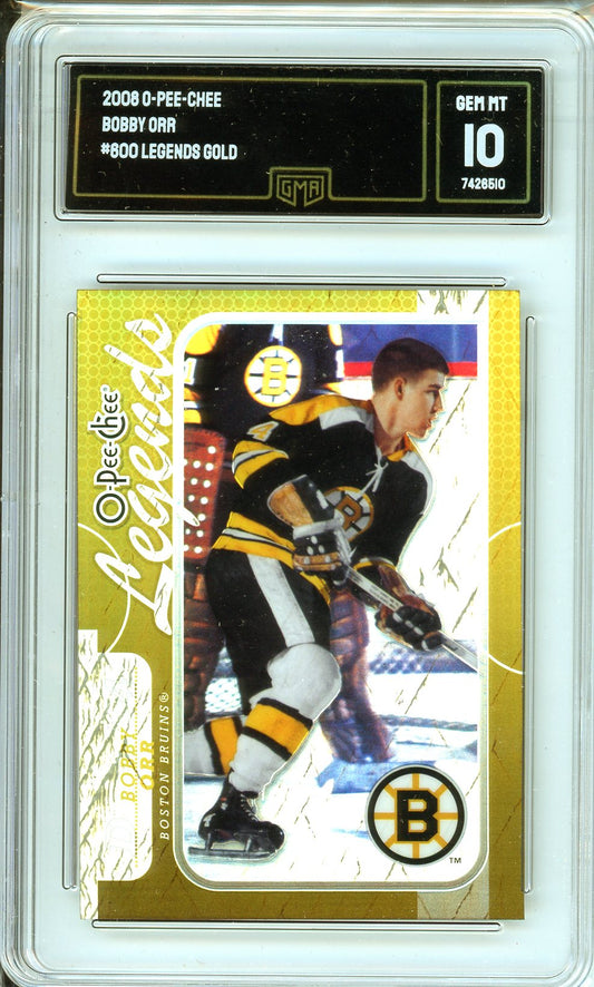 2008 OPC Bobby Orr #800 Legends Gold Card GMA 10