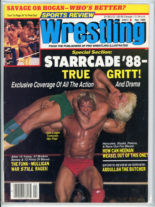 PWI Sports Review Wrestling Vintage Magazine (April, 1989) Lex Luger, Ric Flair