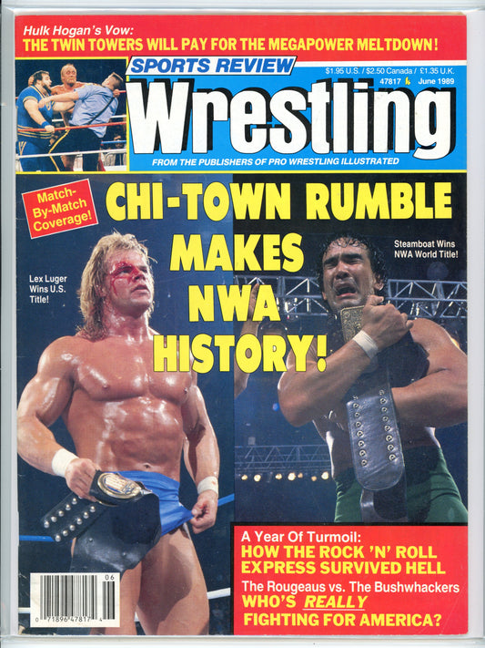 PWI Sports Review Wrestling Vintage Magazine (June, 1989) Lex Luger, Ricky Steamboat