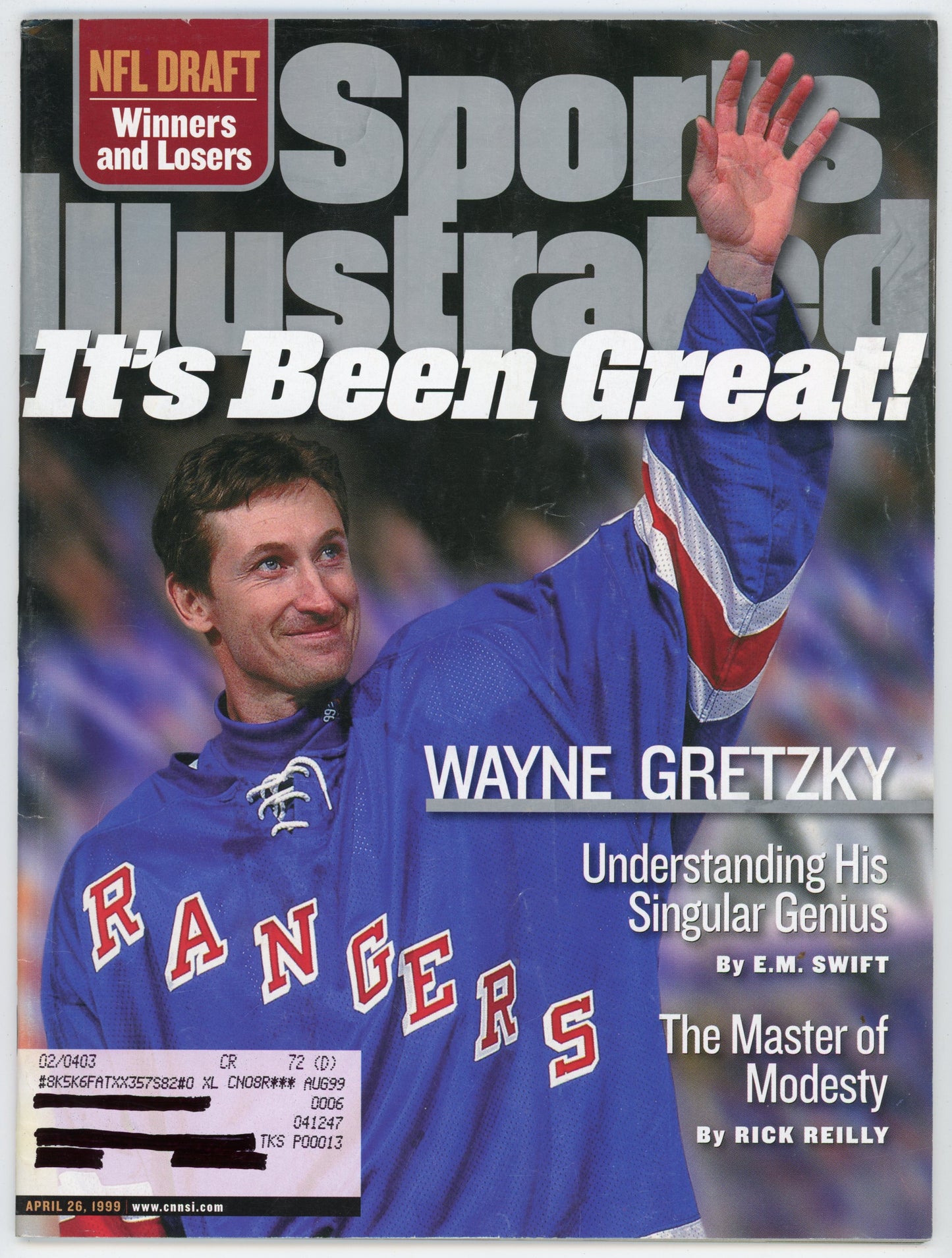 Sports Illustrated Vintage Magazine (April 26, 1999) Subscription Wayne Gretzky It's Been Great