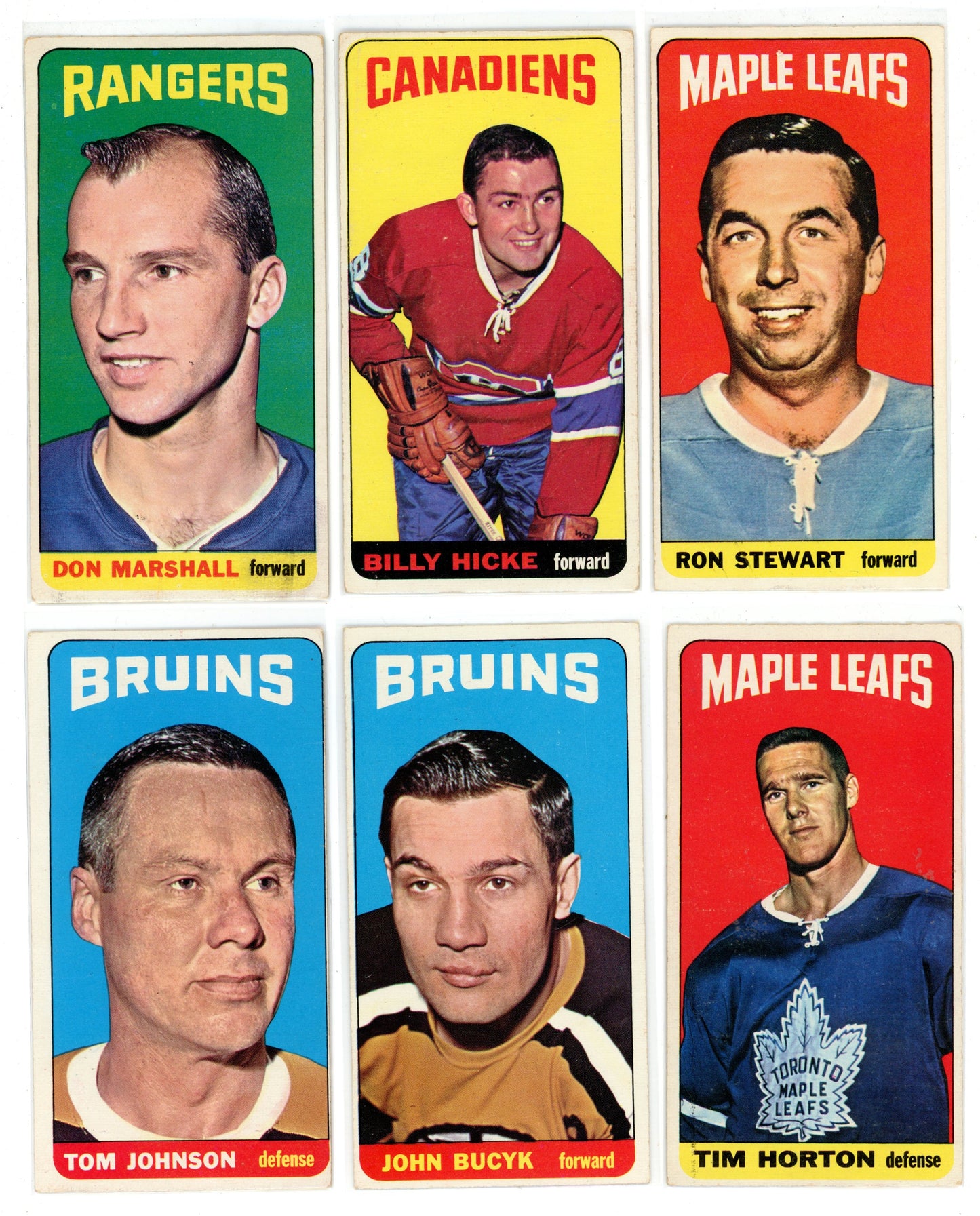 1964/65 Topps NHL Hockey "Tall Boys" Complete Set (110 Cards) VG/EX+ Condition