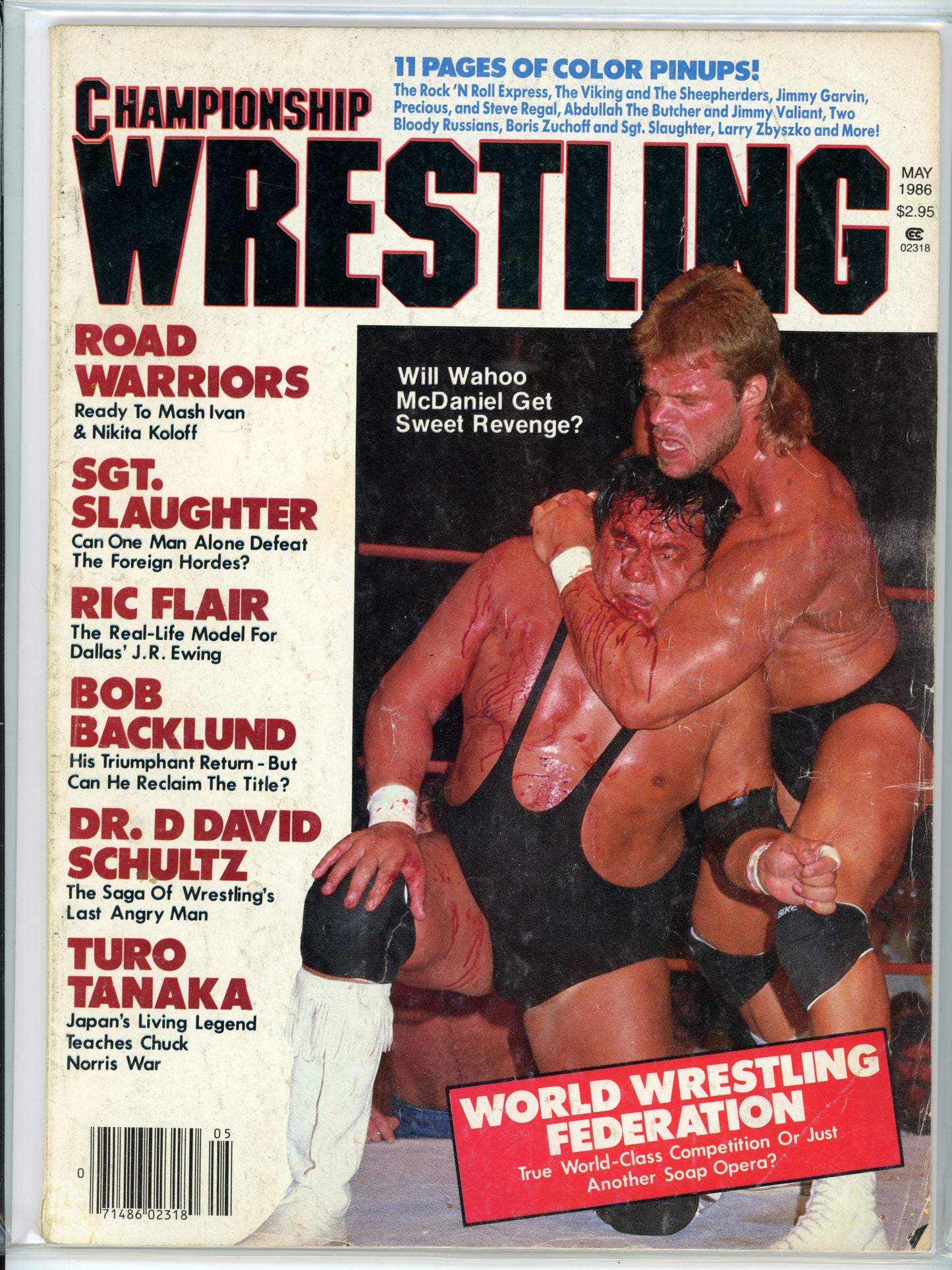 Championship Wrestling Vintage Magazine (May, 1986) Wahoo McDaniel