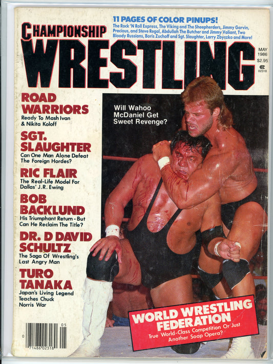 Championship Wrestling Vintage Magazine (May, 1986) Wahoo McDaniel