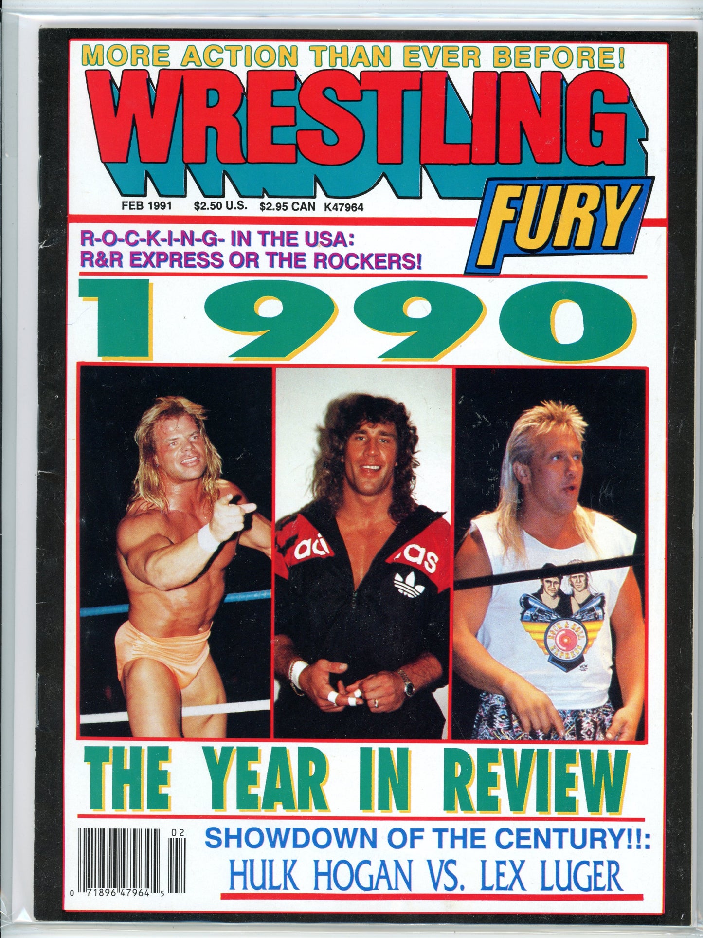 Wrestling Fury Vintage Magazine (February, 1991) Hulk Hogan vs. Lex Luger