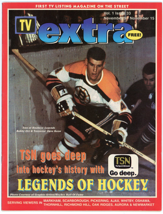 TV Extra Vol. 1 Issue 33 Vintage Magazine (Nov. 9 - 15, 1996) Bobby Orr Cover